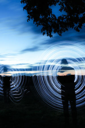 a little light show in the dark nightの写真素材