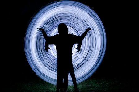 a little light show in the dark nightの写真素材