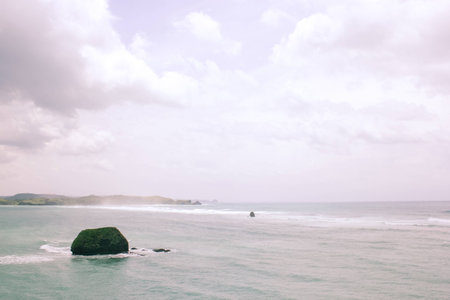 The beach of Bali on a hot summer dayの写真素材