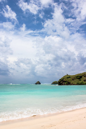 The beach of Bali on a hot summer dayの写真素材