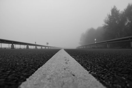 A foggy street on a October morning