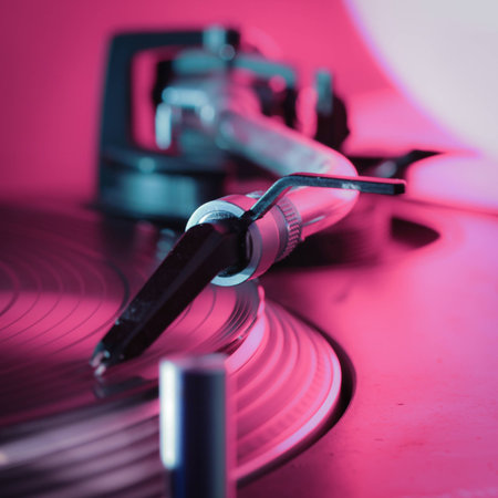 this is a part or detail of a turntableの写真素材