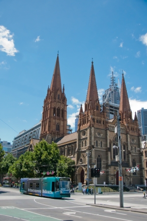 Landmark Anglican cathedral in the city centerのeditorial素材