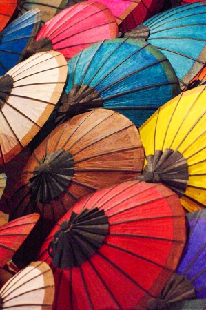 Handmade laos umbrellaの写真素材