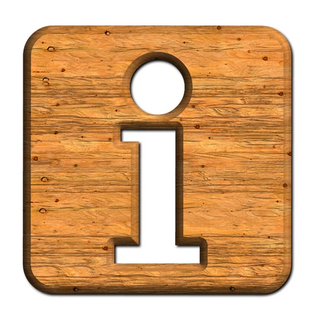 Wooden Information icon.の写真素材