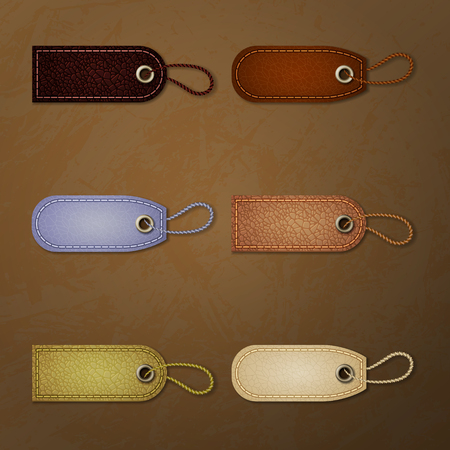 Leather tag collectionのイラスト素材