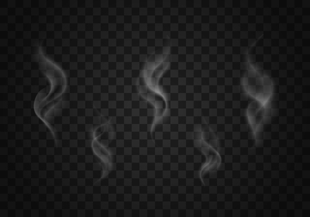 Smoke set isolated on transparent background.のイラスト素材