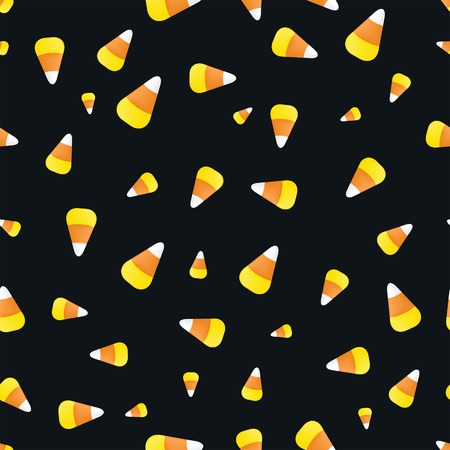Delicious candy corns arranged on a black background; vector file contains expanded blends.のイラスト素材