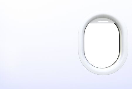 airplane window 3D renderの写真素材