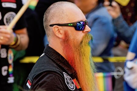 STOCKHOLM, SWEDEN - AUGUST 3, 2019: Stockholm Pride's participants at the parade.のeditorial素材