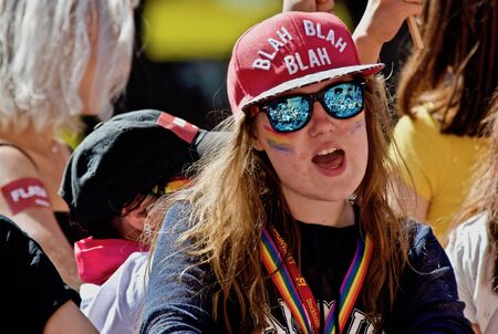 STOCKHOLM, SWEDEN - AUGUST 3, 2019: Stockholm Pride's participants at the parade.