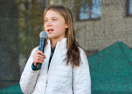 STOCKHOLM, SWEDEN - OCTOBER 22,2021: Greta Thunberg and Fridays For Future participating in the Global Climate strike in Stockholmのeditorial素材