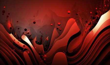 wavy red abstract background. generative AIの素材