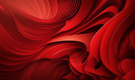 wavy red abstract background. generative AIの素材