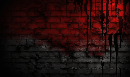 Creepy red wall background. halloween background photo concept. generative AIの素材
