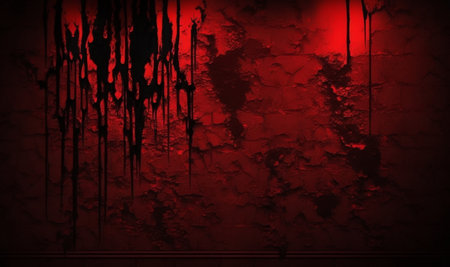Creepy red wall background. halloween background photo concept. generative AIの素材