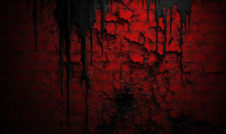 Creepy red wall background. halloween background photo concept. generative AIの素材