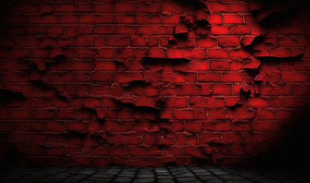 Creepy red wall background. halloween background photo concept. generative AIの素材