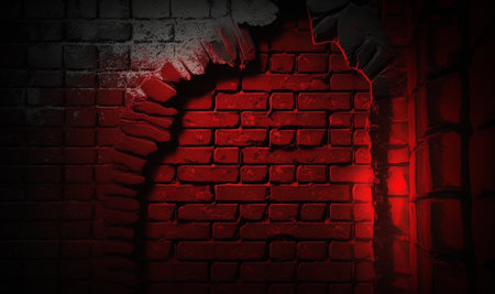 Creepy red wall background. halloween background photo concept. generative AIの素材