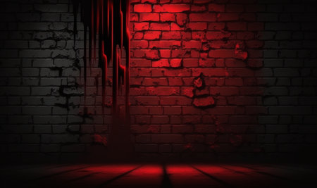 Creepy red wall background. halloween background photo concept. generative AIの素材