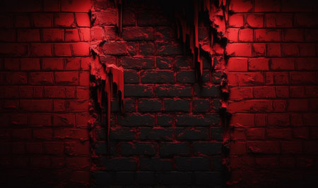 Creepy red wall background. halloween background photo concept. generative AIの素材