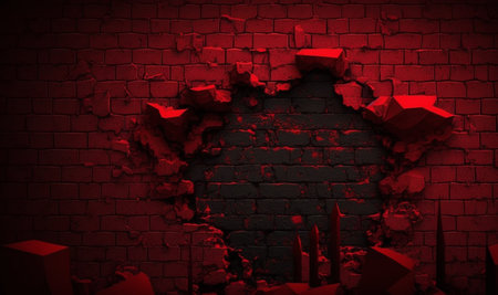 Creepy red wall background. halloween background photo concept. generative AIの素材