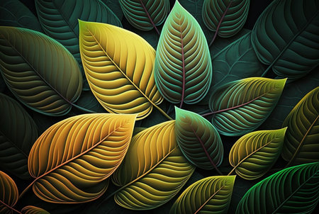 colorful leaves abstract background. Generative AIの素材