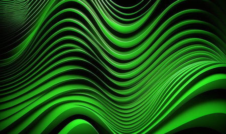 Wavy abstract green background. generative aiの素材