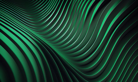 Wavy abstract green background. generative aiの素材