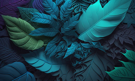 colorful leaves abstract background. Generative AIの素材