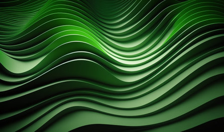 Wavy abstract green background. generative aiの素材