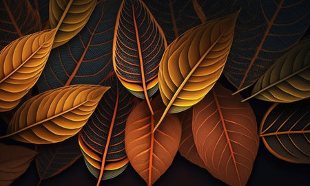 colorful leaves abstract background. Generative AIの素材