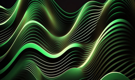 Wavy abstract green background. generative aiの素材