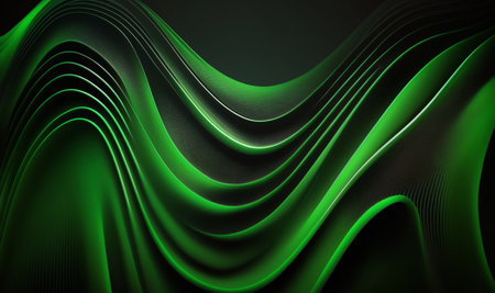 Wavy abstract green background. generative aiの素材