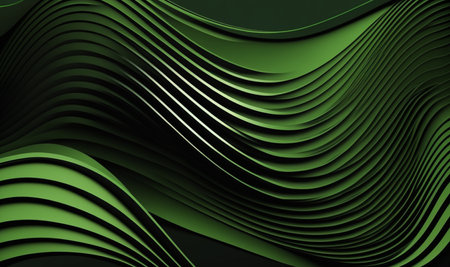 Wavy abstract green background. generative aiの素材