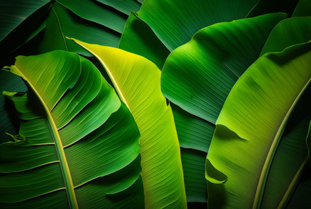 banana leaf texture abstract background. generative AIの素材