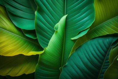 banana leaf texture abstract background. generative AIの素材