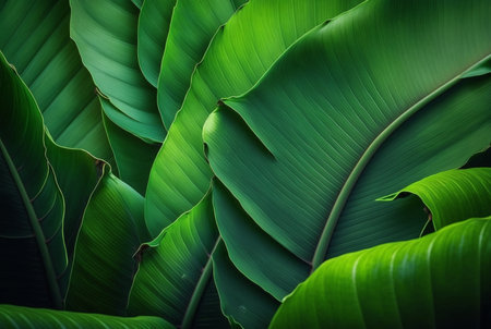 banana leaf texture abstract background. generative AIの素材