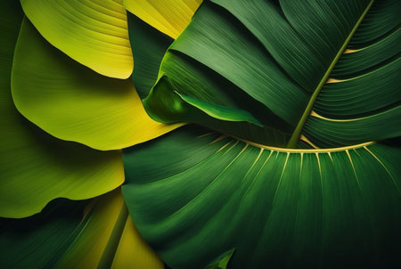 banana leaf texture abstract background. generative AIの素材