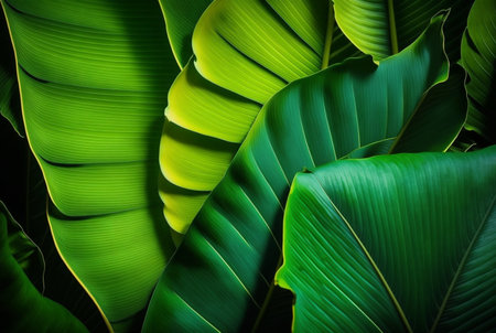 banana leaf texture abstract background. generative AIの素材