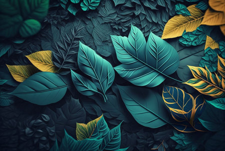 colorful leaves abstract background. Generative AIの素材