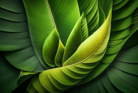 banana leaf texture abstract background. generative AIの素材