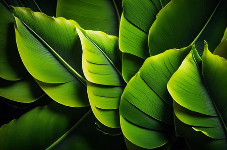 banana leaf texture abstract background. generative AIの素材