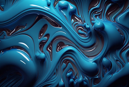 fluid blue paint,wavy blue fluid background, abstract art. generative aiの素材