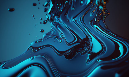 fluid blue paint,wavy blue fluid background, abstract art. generative aiの素材