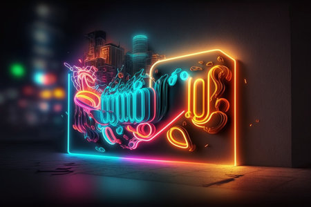 Neon Light, Wallpaper, Background, Generative AI, Illustrationの素材