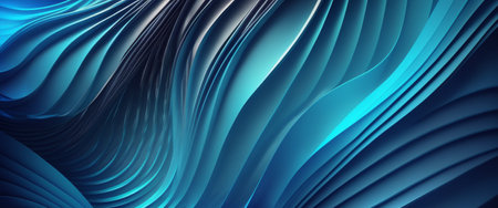 Beautiful abstract blue background with curves, AI generatedの素材