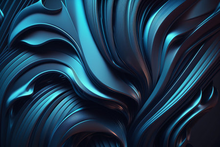 Beautiful abstract blue background with curves, AI generatedの素材