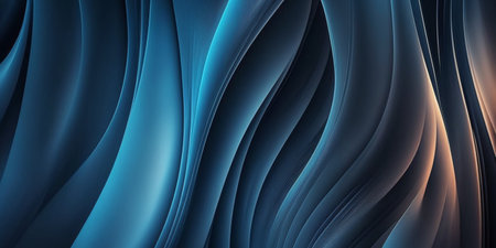 Beautiful abstract blue background with curves, AI generatedの素材