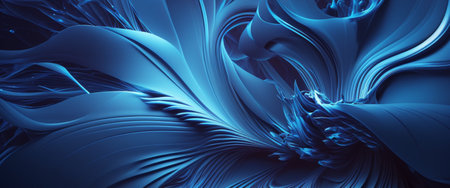 Beautiful abstract blue background with curves, AI generatedの素材